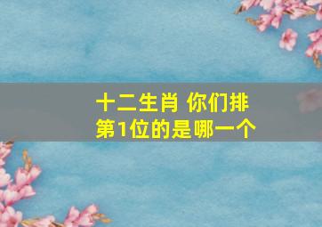 十二生肖 你们排第1位的是哪一个